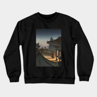 Evening at Miidera Temple by Tsuchiya Koitsu Crewneck Sweatshirt